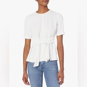 NWT- Trina Turks Whitewash Elegant Magic Tie Front Top